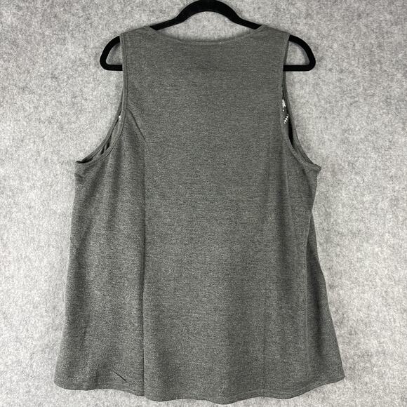 Savanna Jane Embroidered Top Women 2X Gray Floral Knit Boho Peasant Cottage NEW - Picture 8 of 12